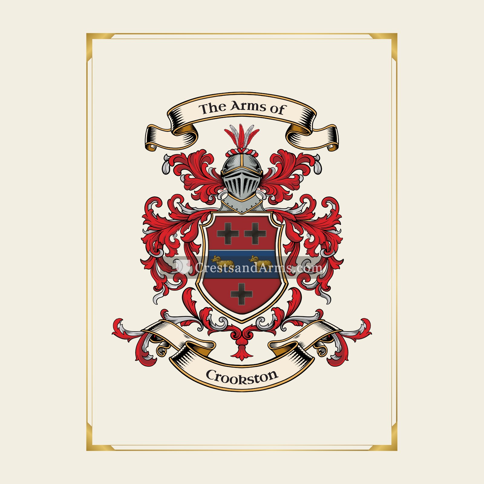 With gold border