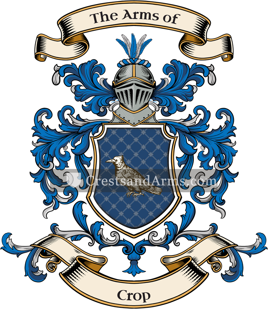 The Crop coat of arms, drawn from the recorded blazon