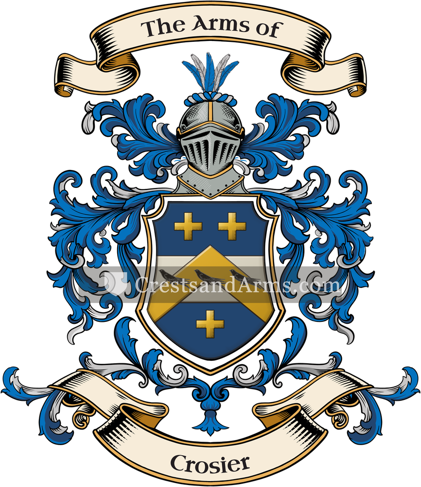 The Crosier coat of arms, drawn from the recorded blazon