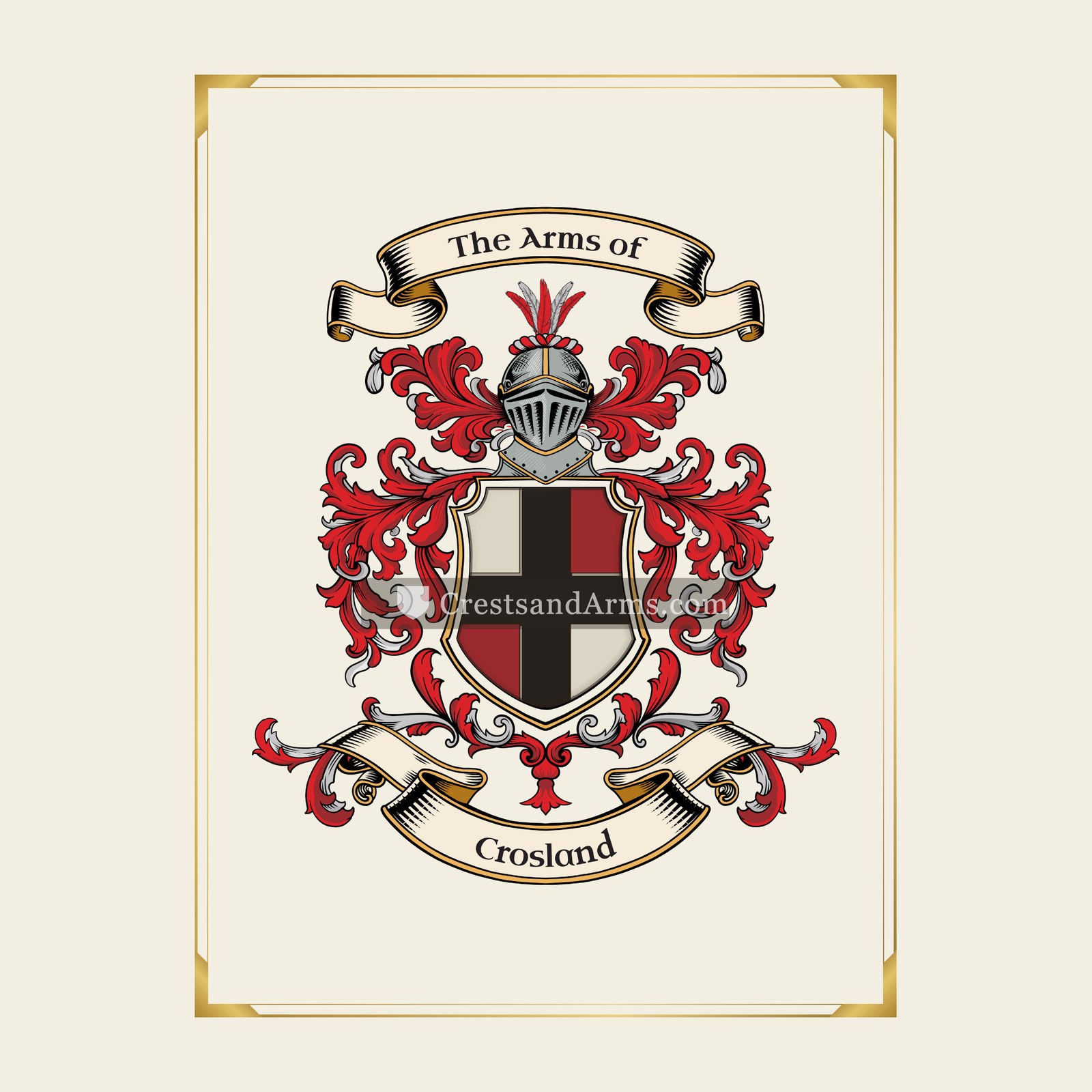 With gold border