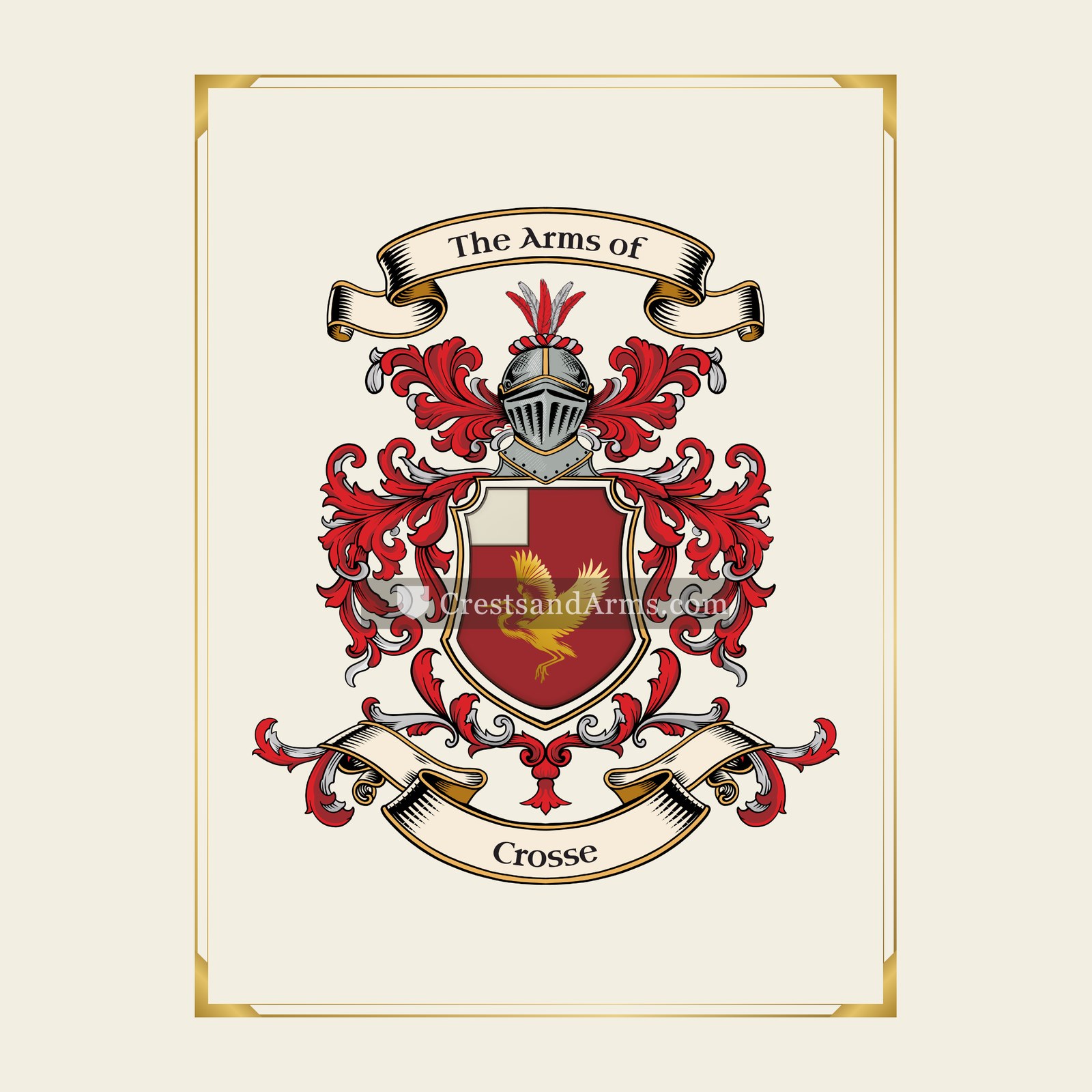 With gold border