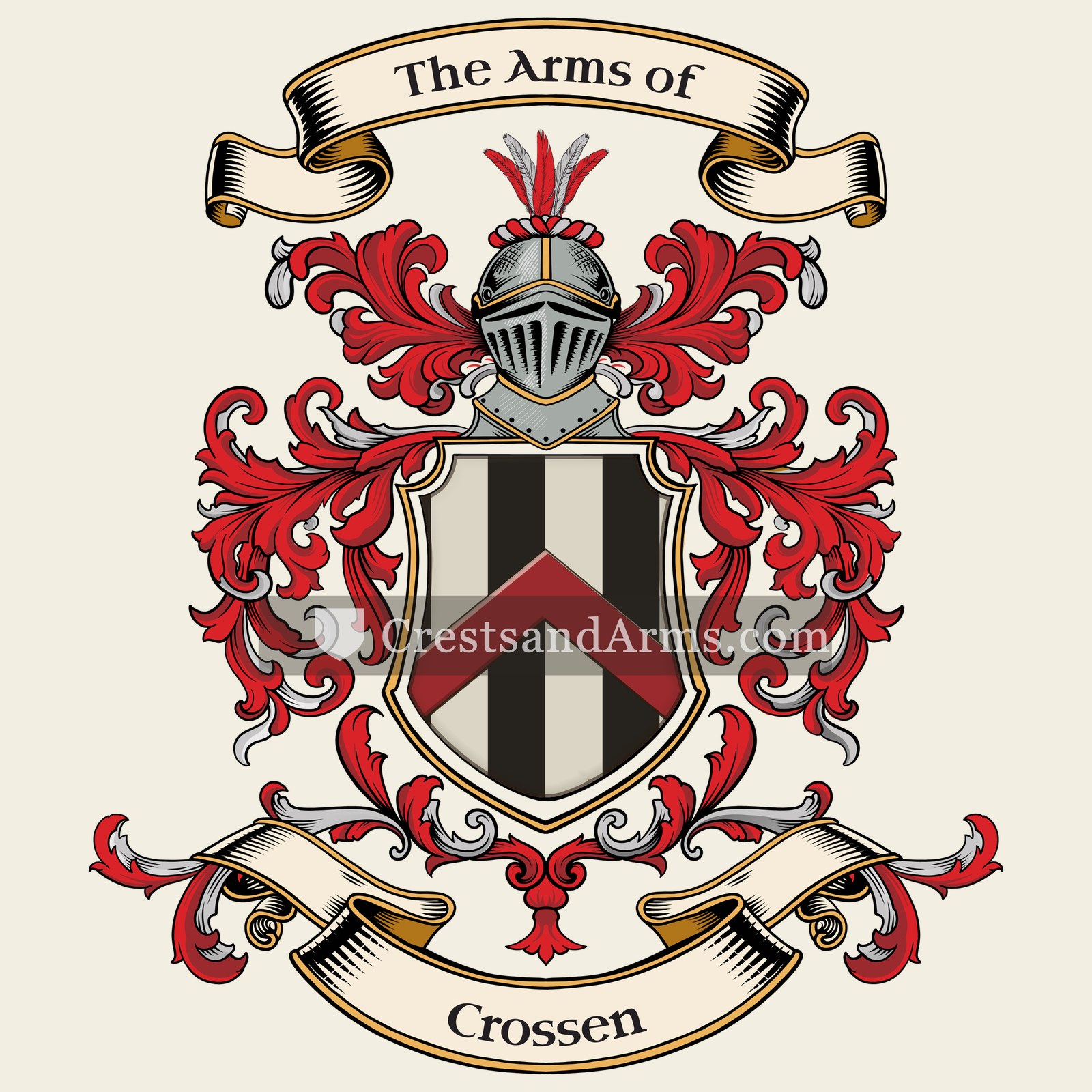 The Crossen coat of arms, drawn from the recorded blazon