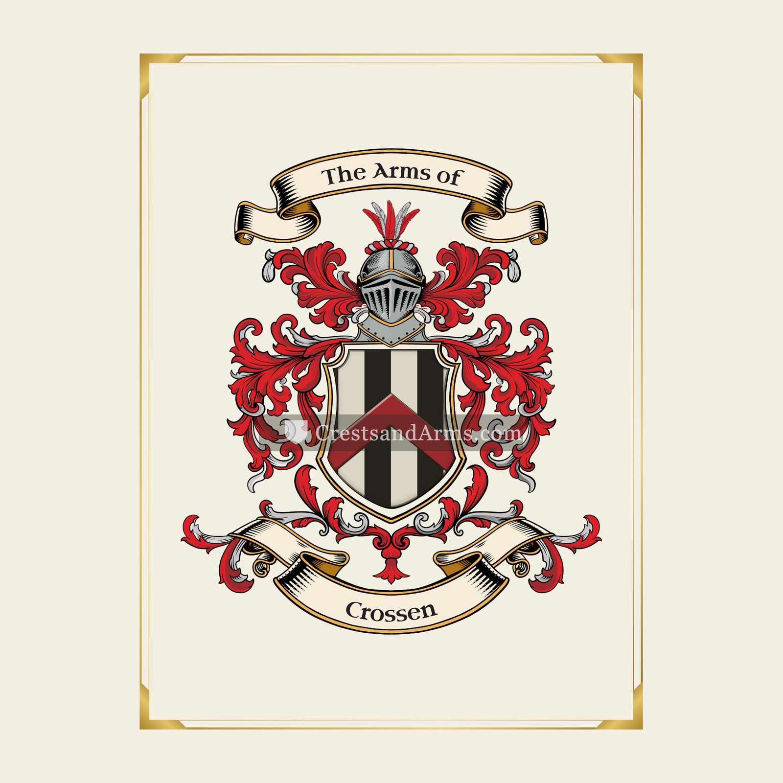 With gold border