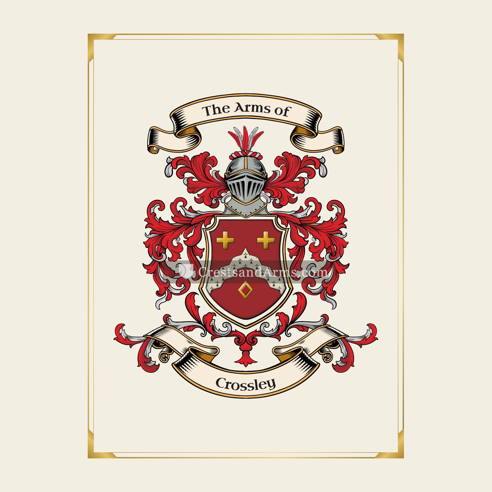 With gold border