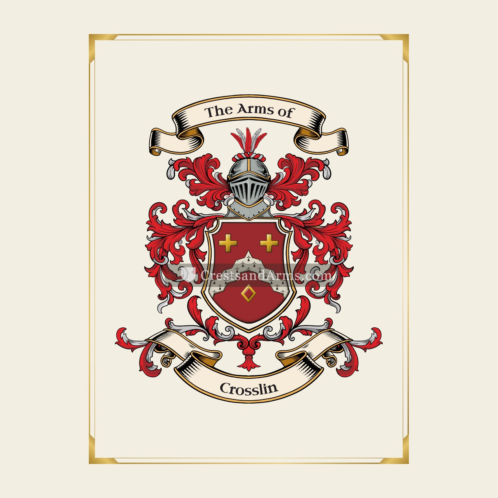 With gold border