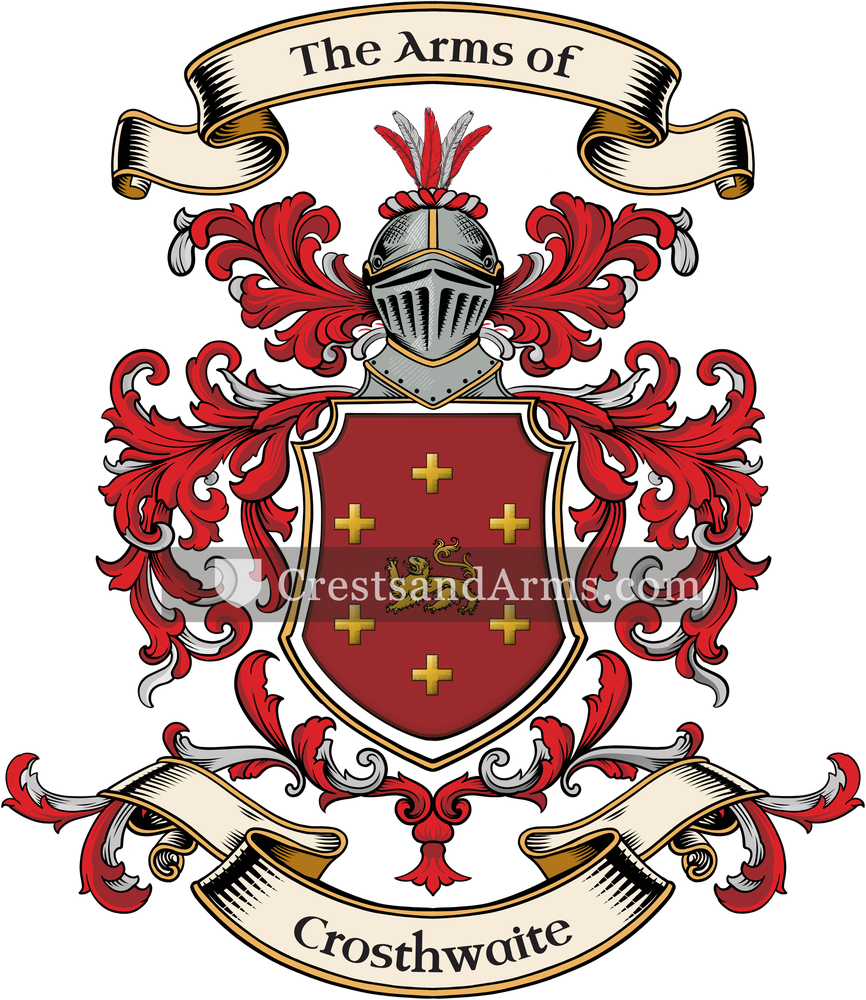 The Crosthwaite coat of arms, drawn from the recorded blazon