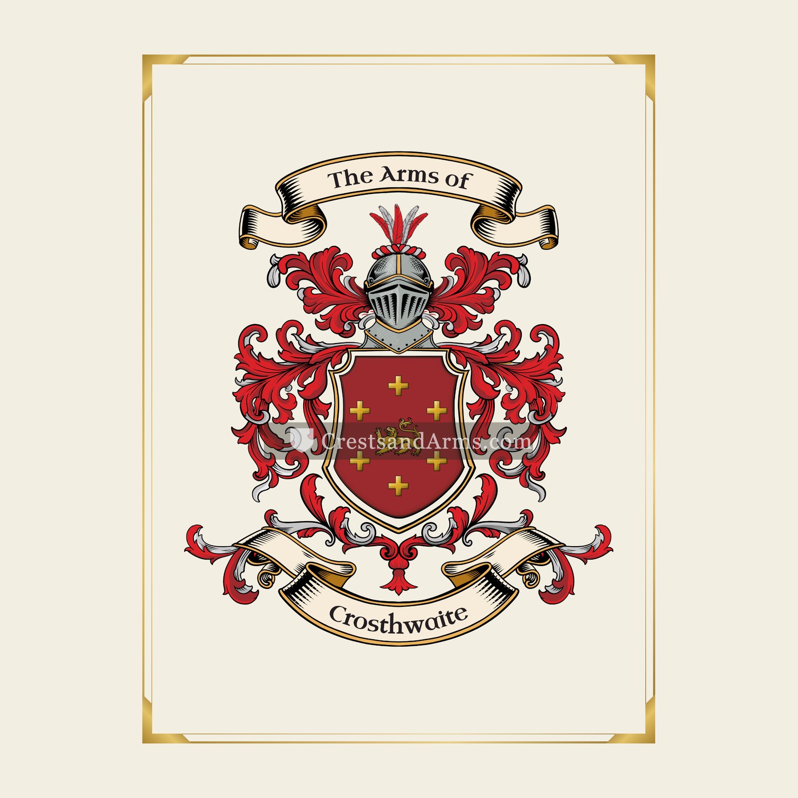With gold border