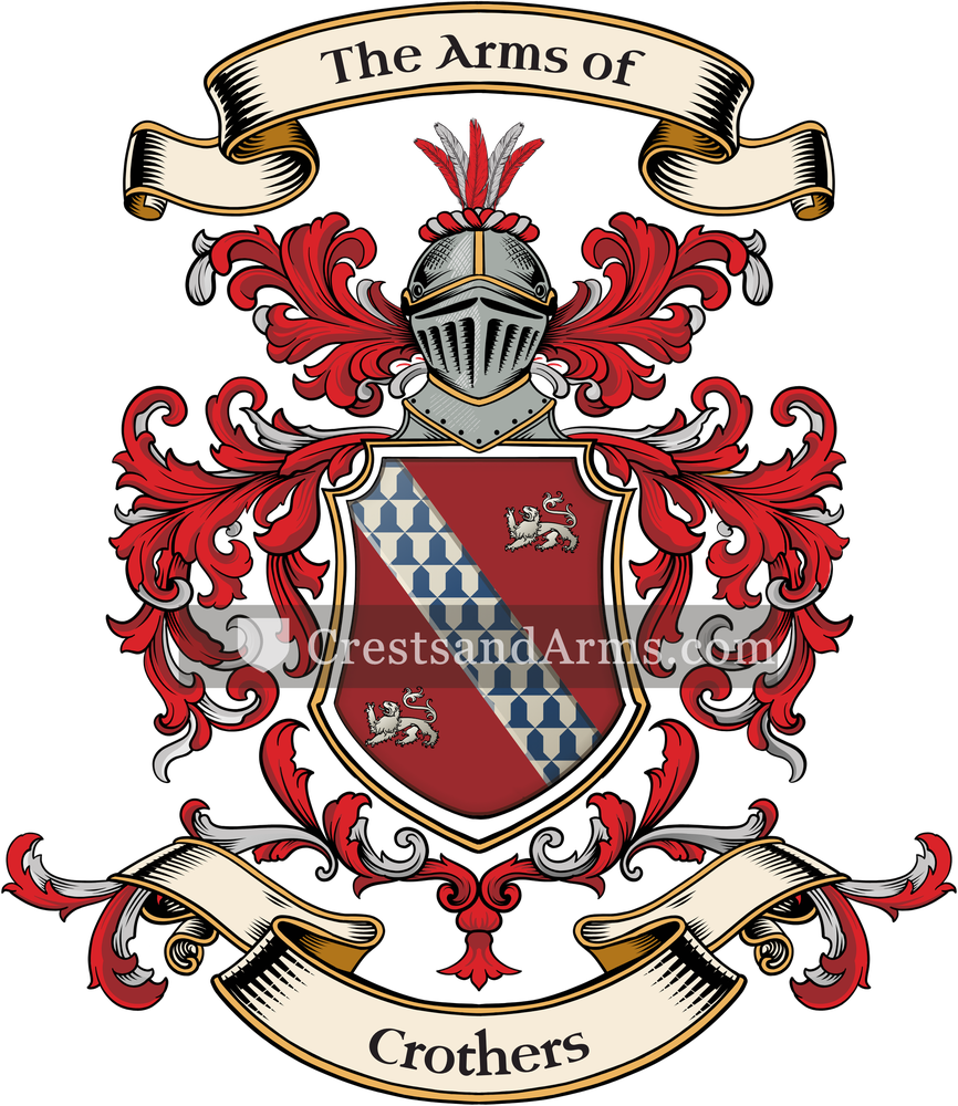 The Crothers coat of arms, drawn from the recorded blazon
