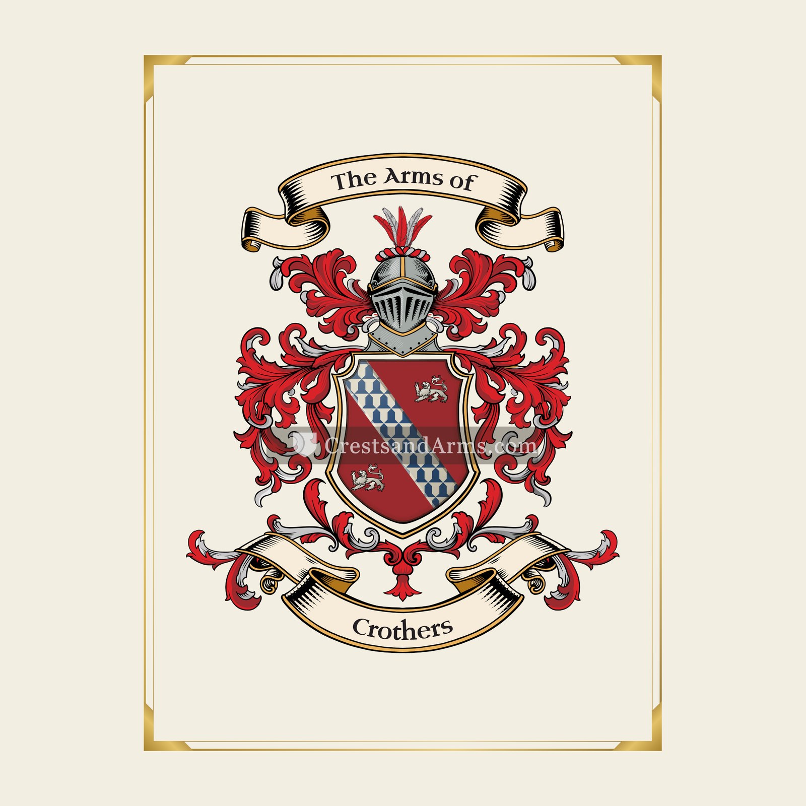With gold border