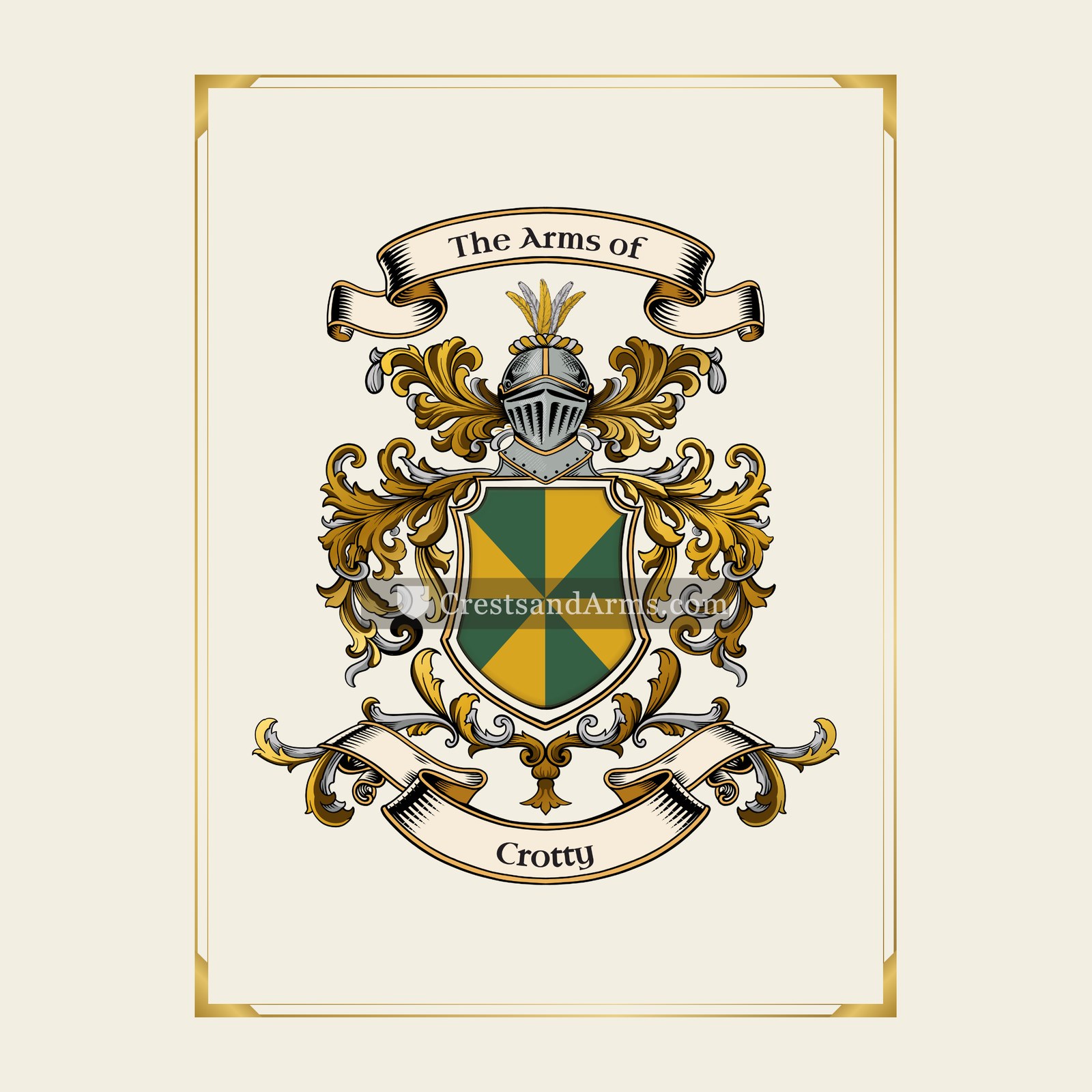 With gold border