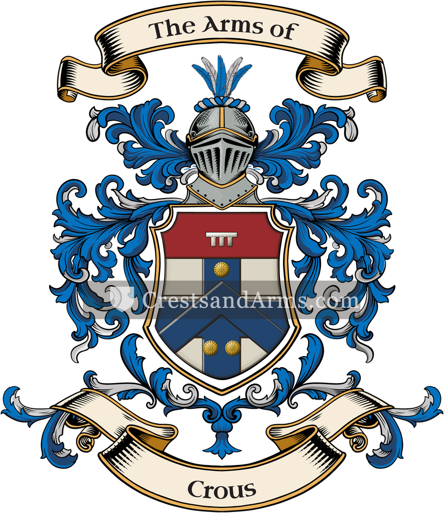 The Crous coat of arms, drawn from the recorded blazon