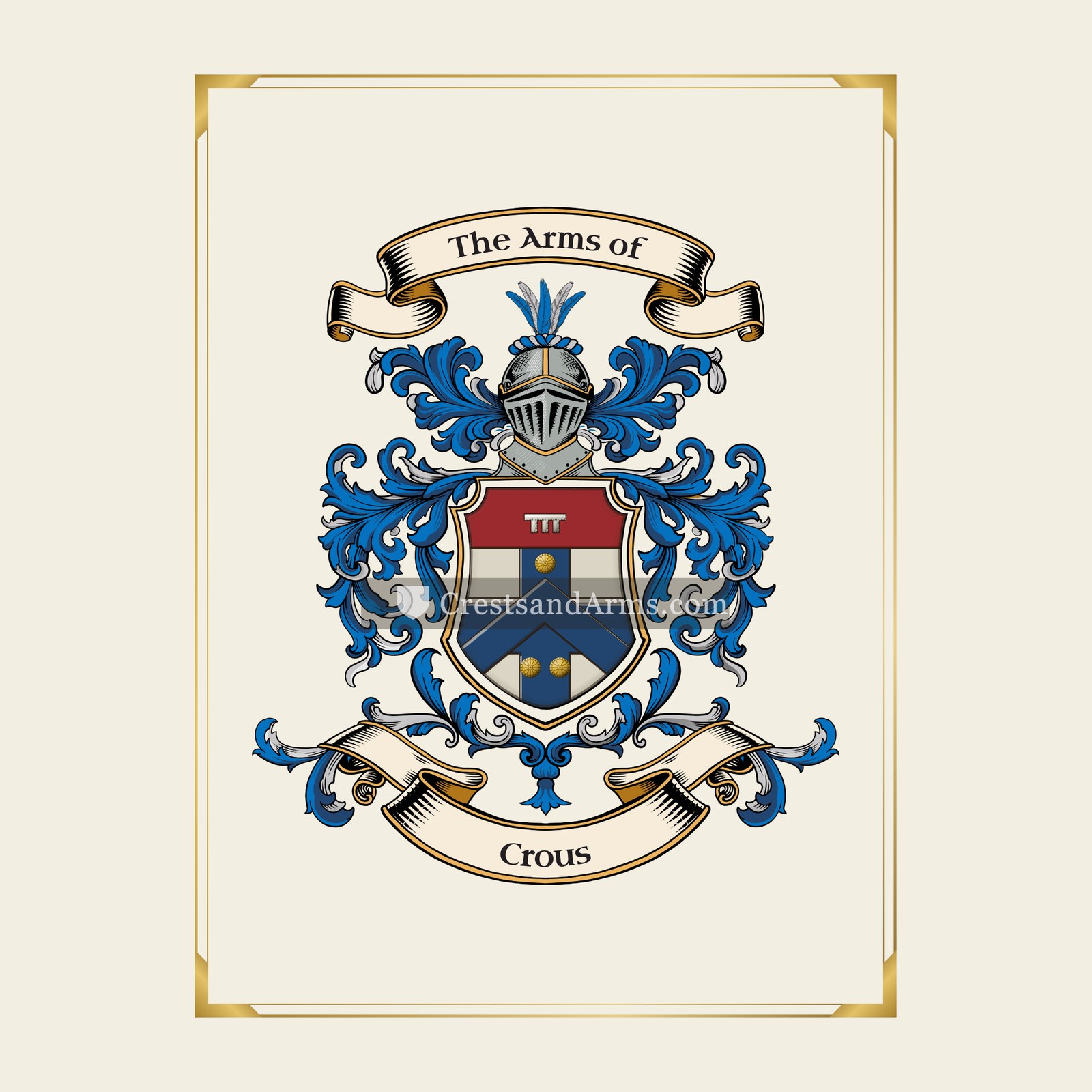 With gold border