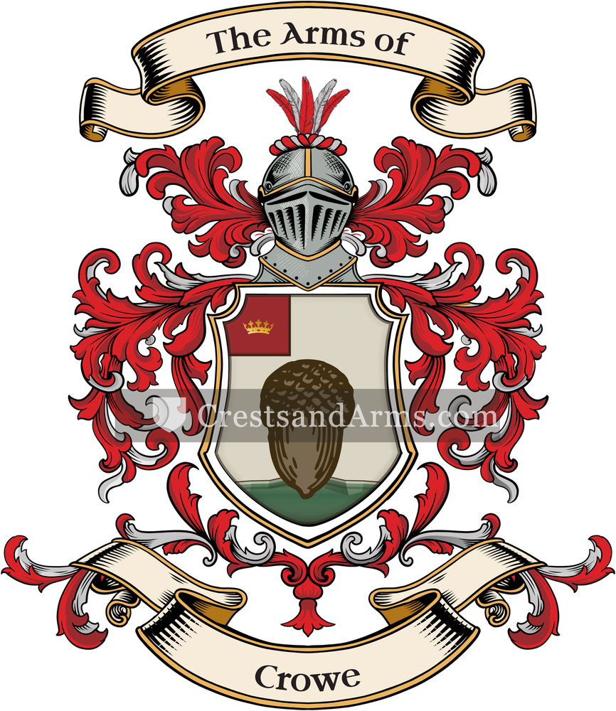 The Crowe coat of arms, drawn from the recorded blazon