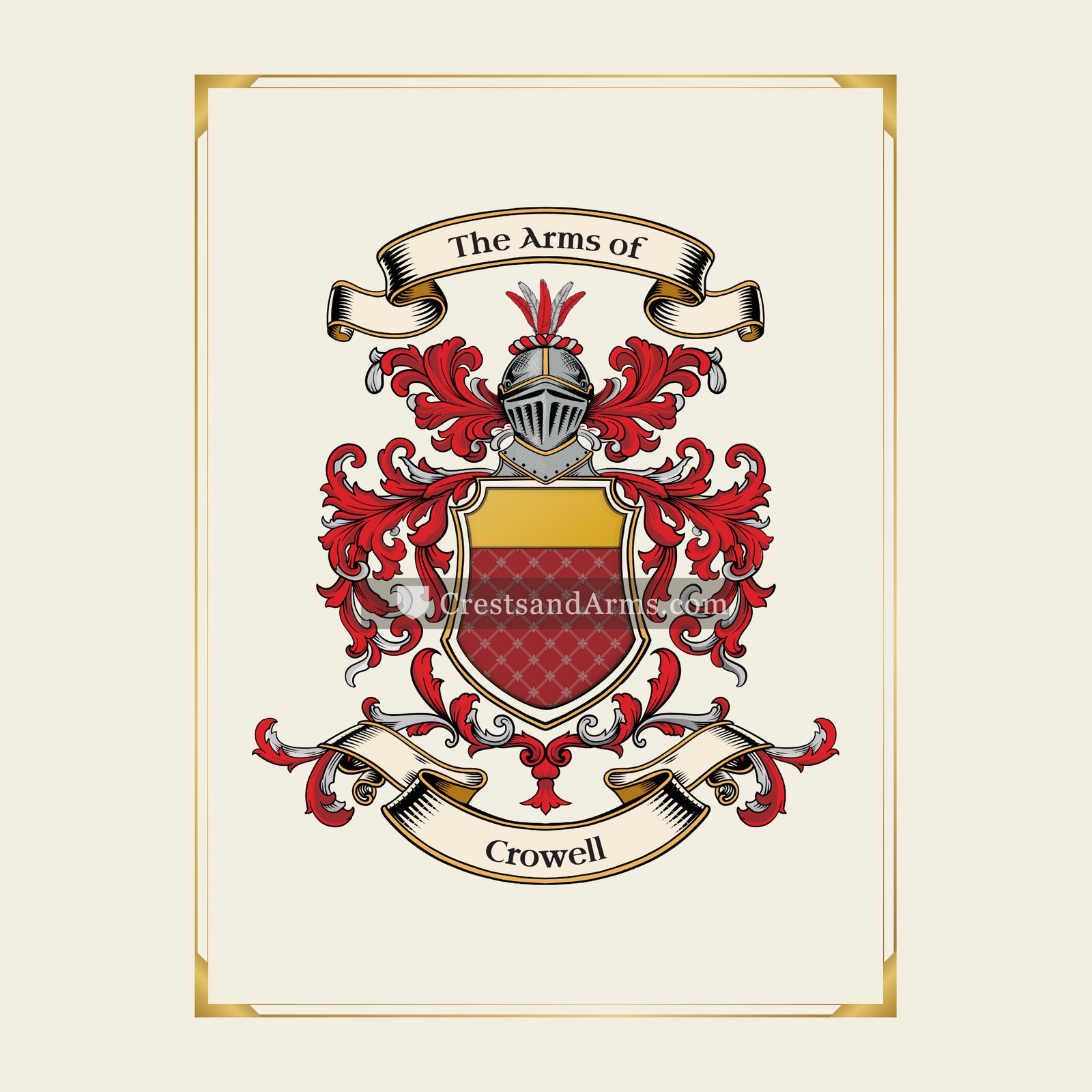 With gold border