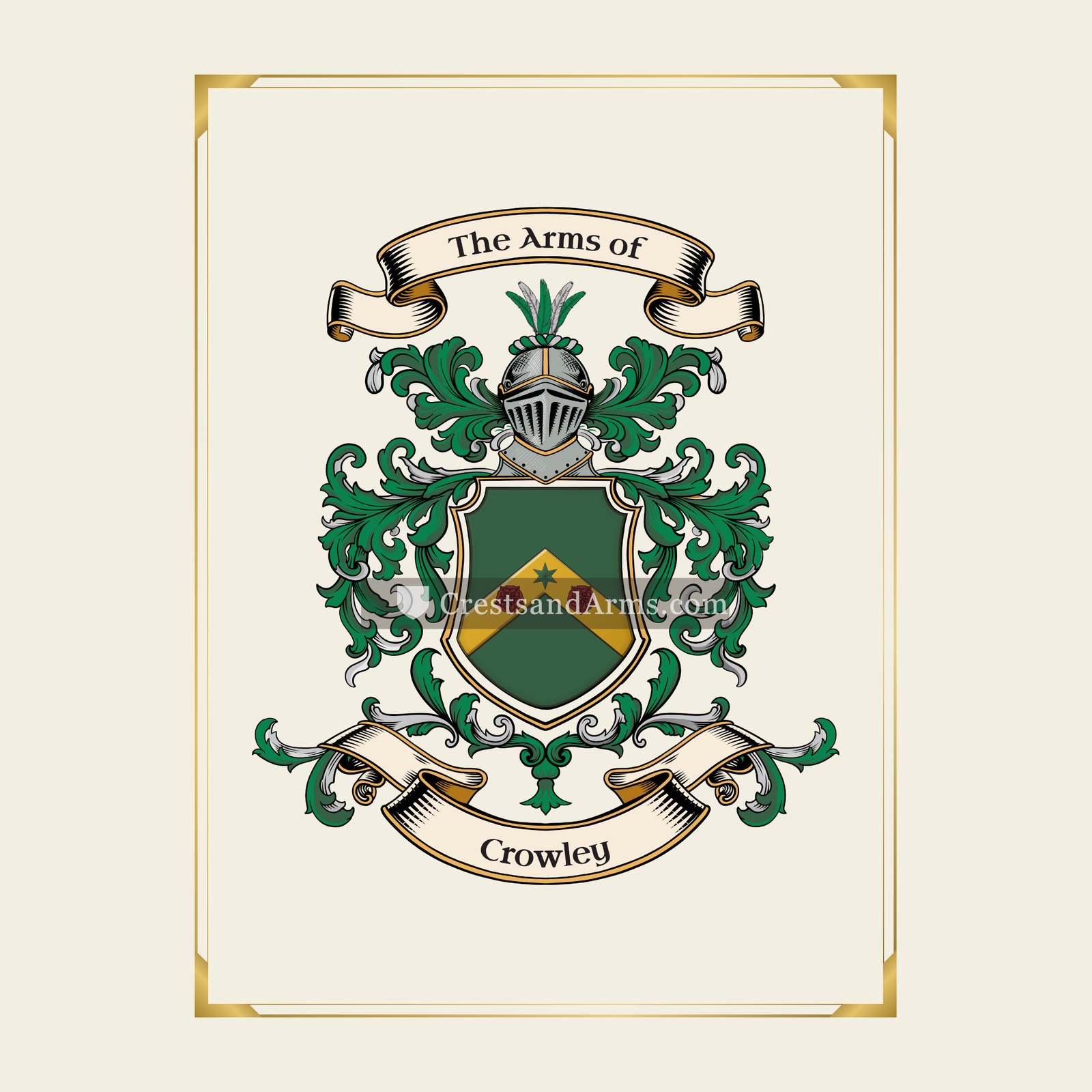 With gold border