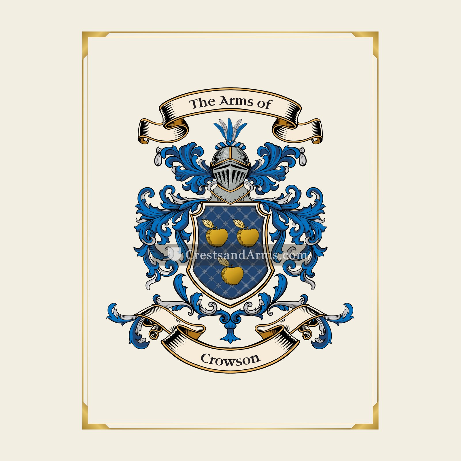 With gold border