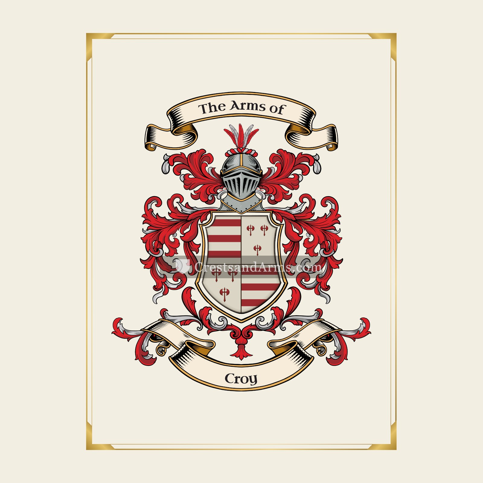With gold border