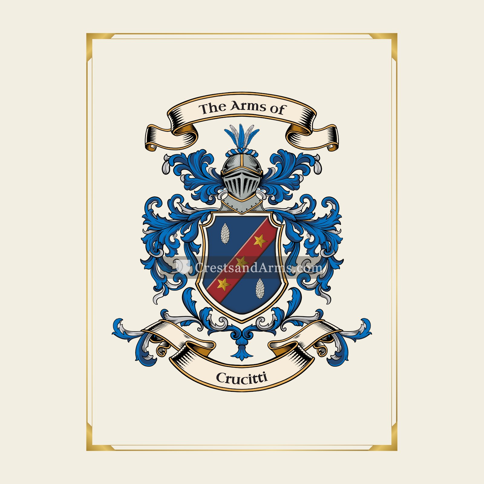 With gold border