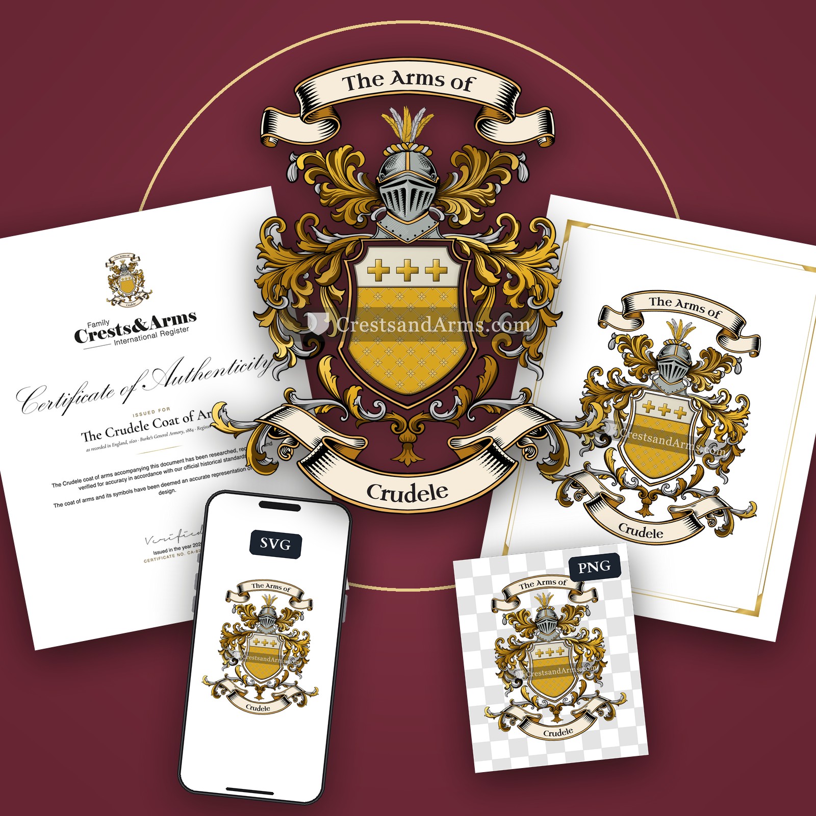 The Crudele arms on the coat of arms — digital pack