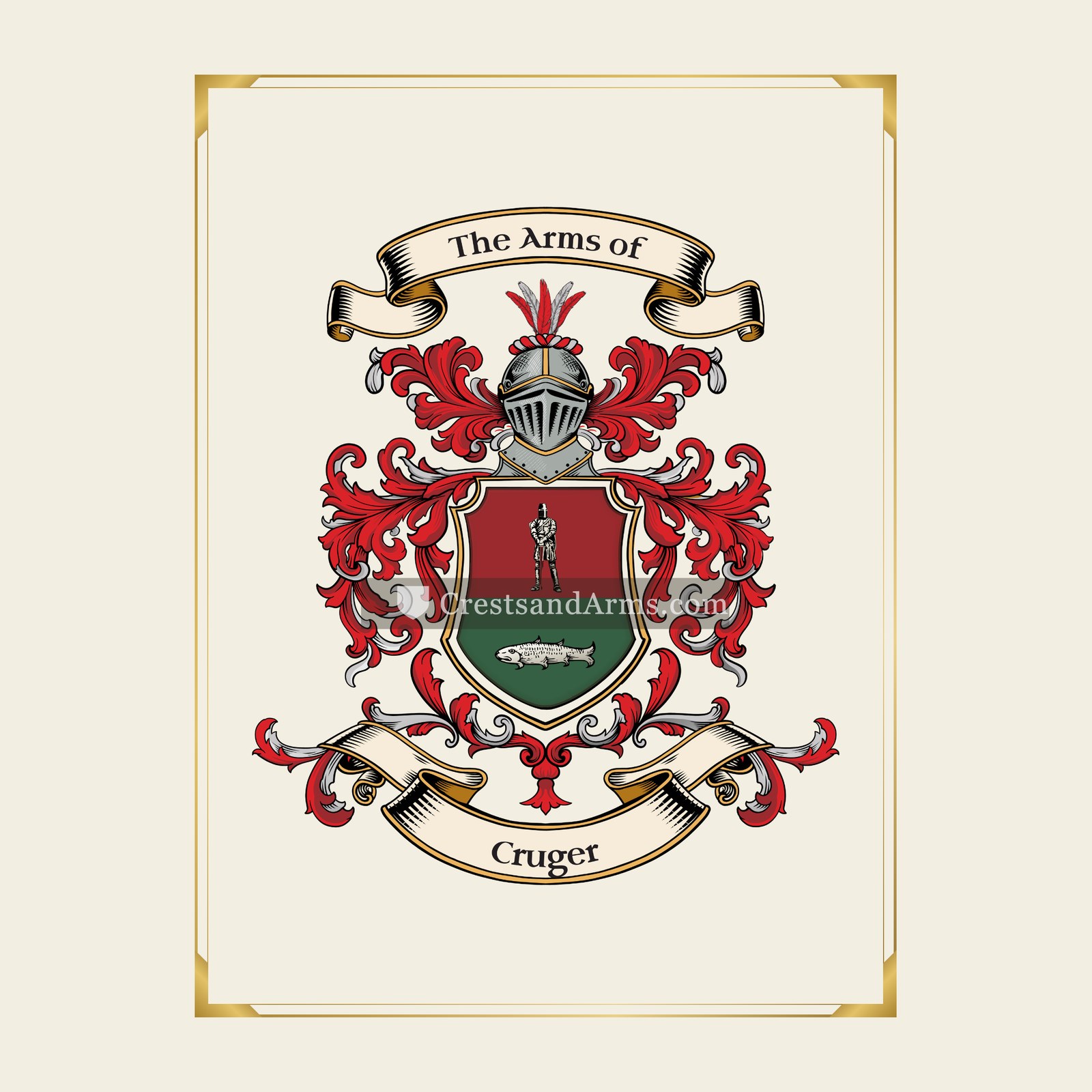 With gold border