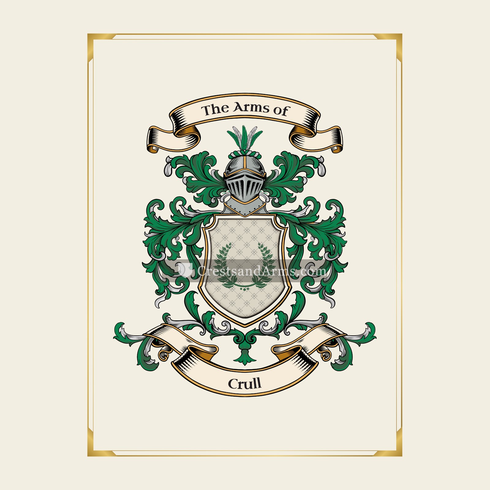 With gold border