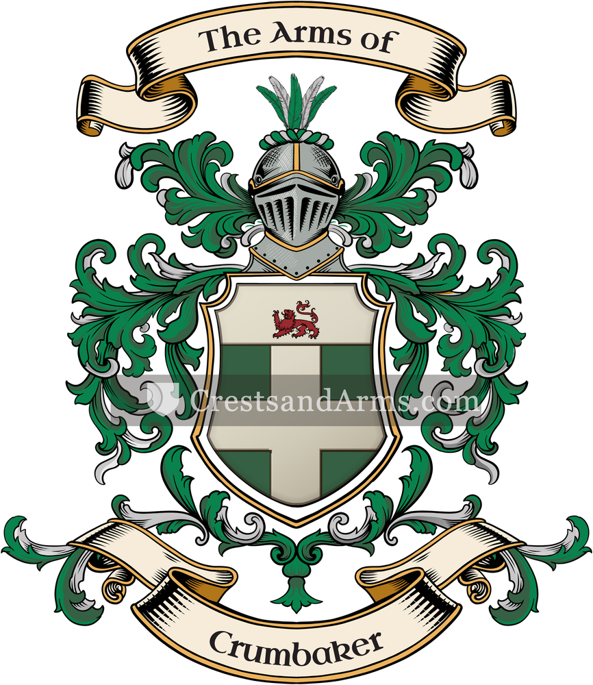 The Crumbaker coat of arms, drawn from the recorded blazon
