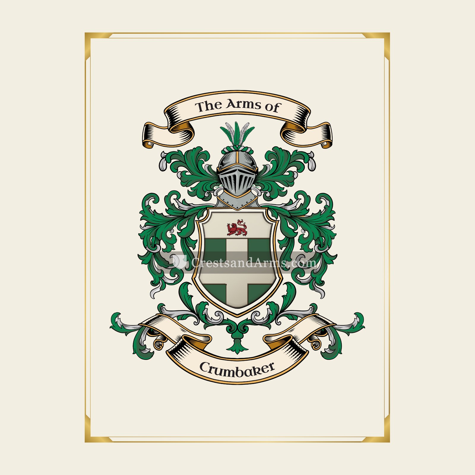 With gold border