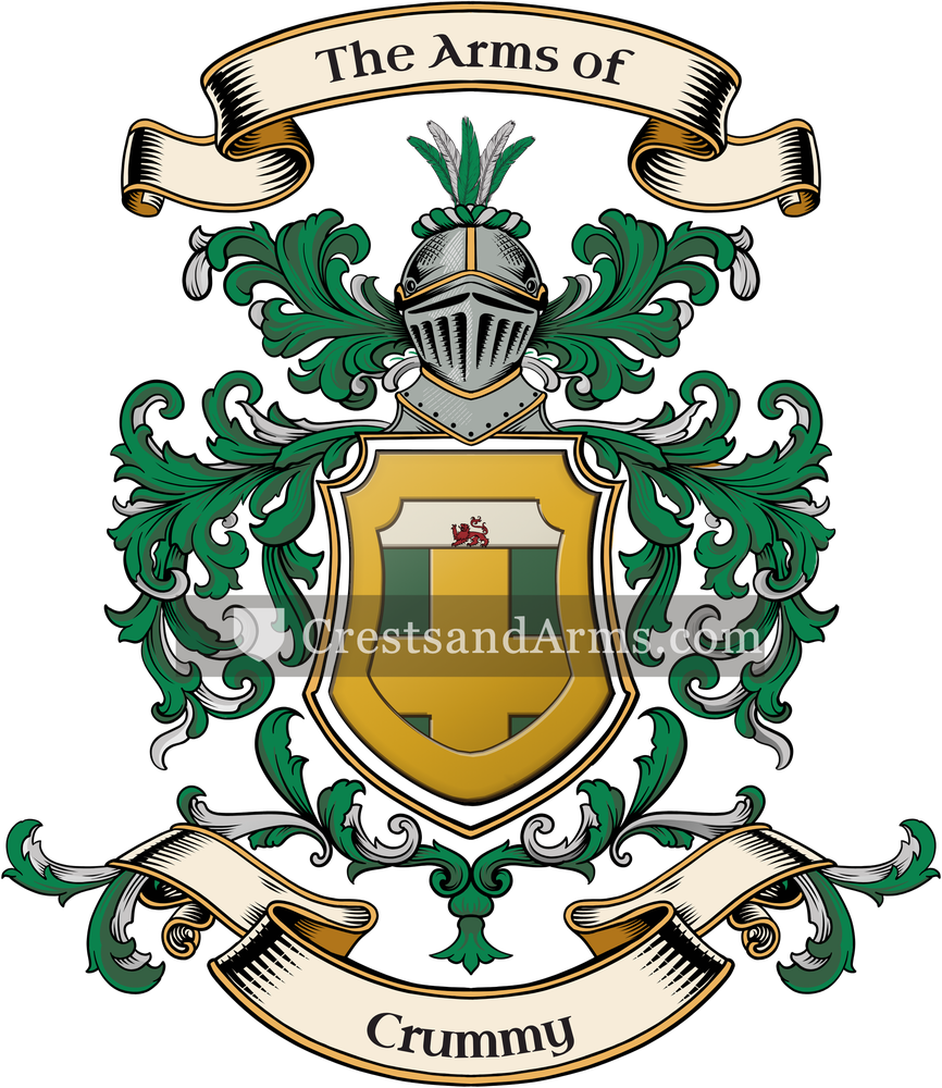 The Crummy coat of arms, drawn from the recorded blazon