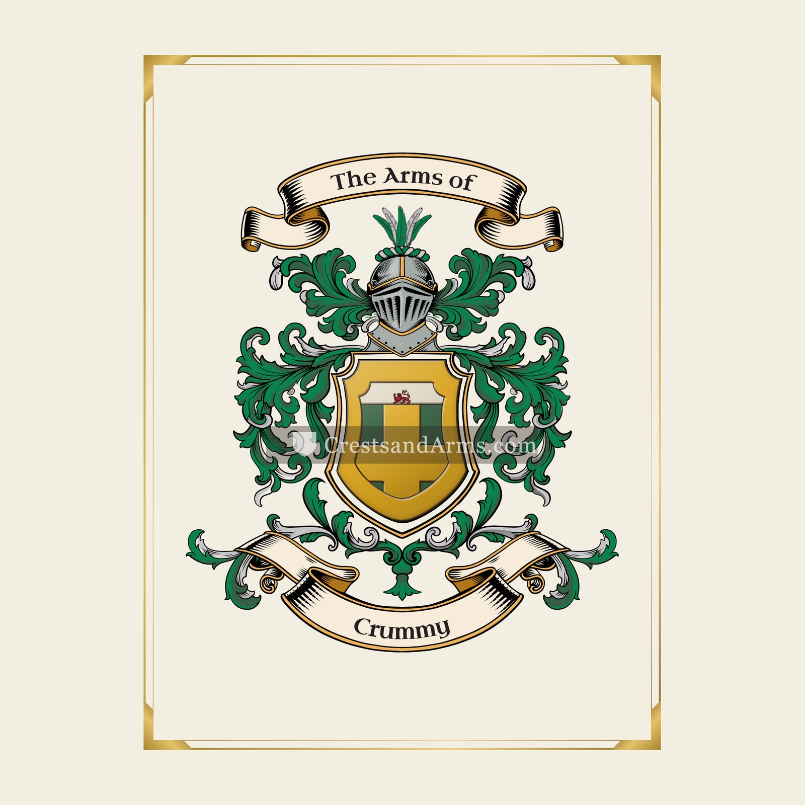 With gold border