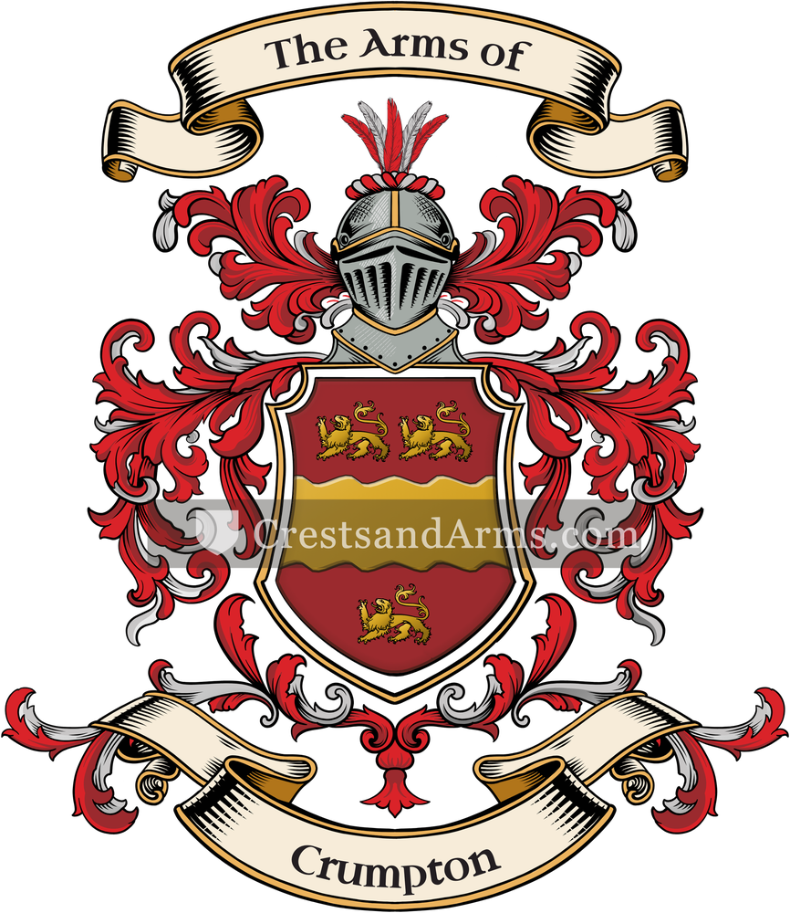The Crumpton coat of arms, drawn from the recorded blazon