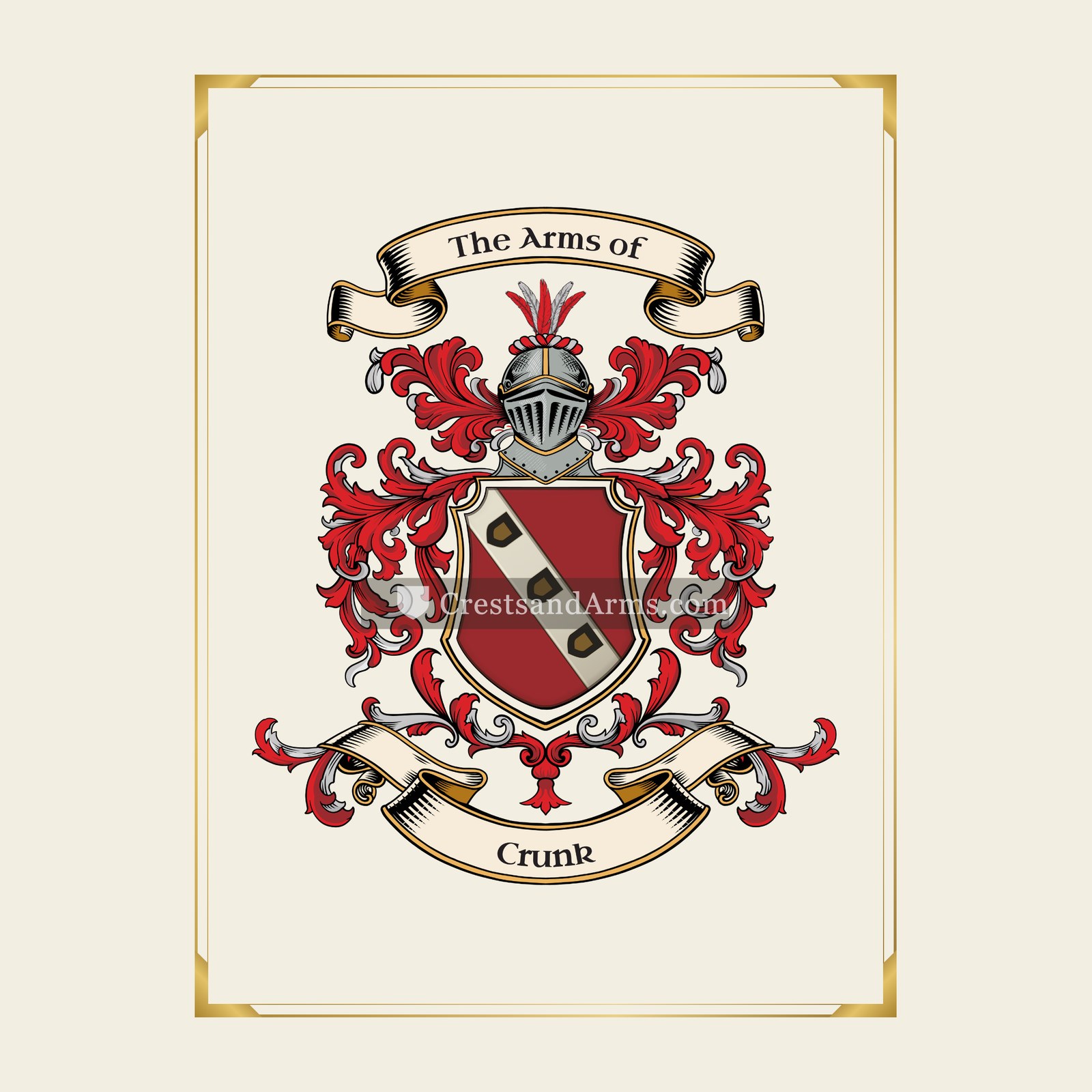 With gold border