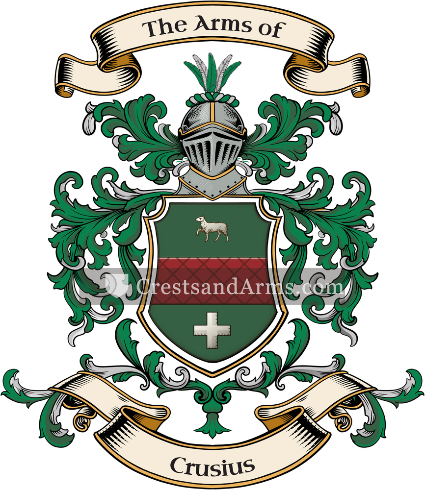 The Crusius coat of arms, drawn from the recorded blazon