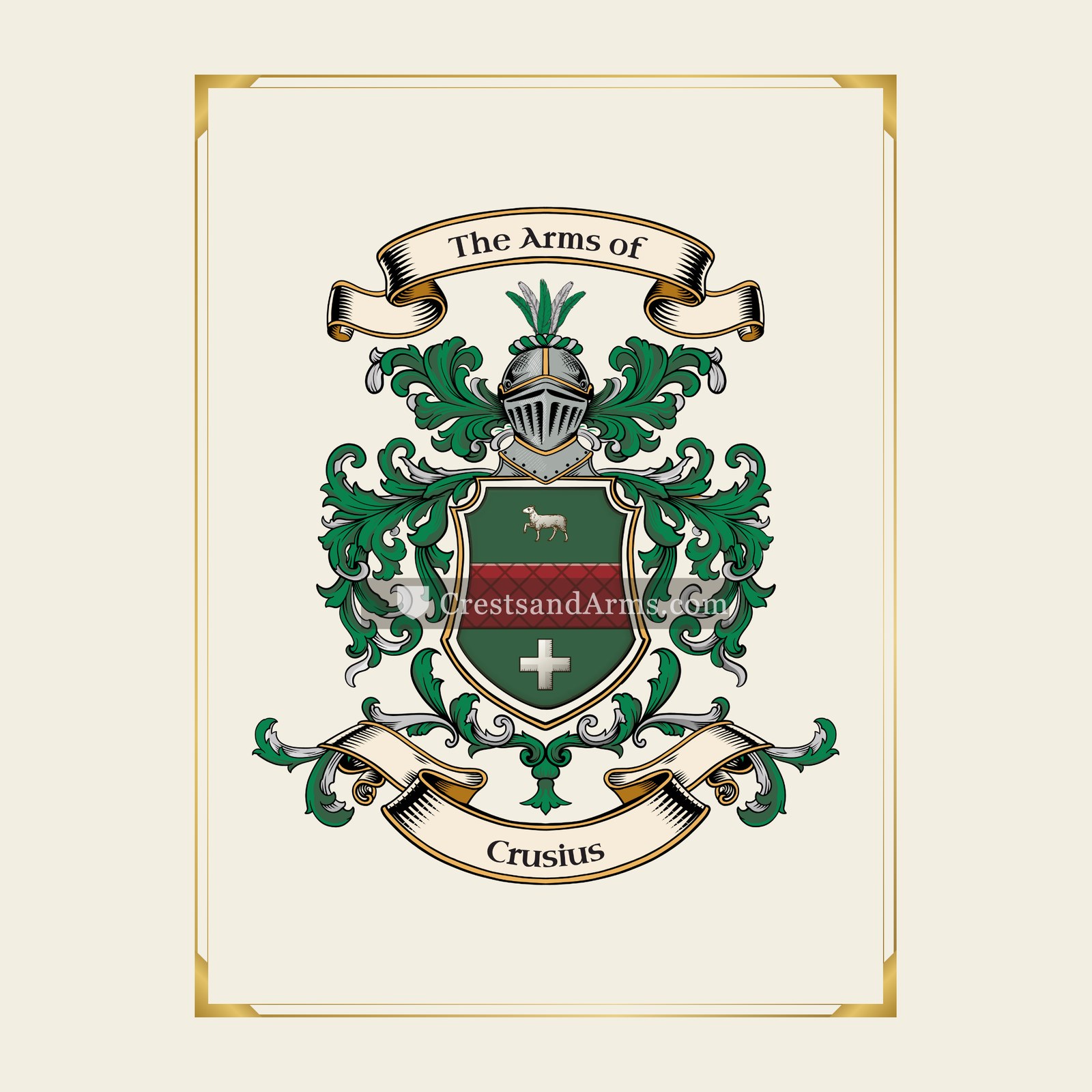 With gold border