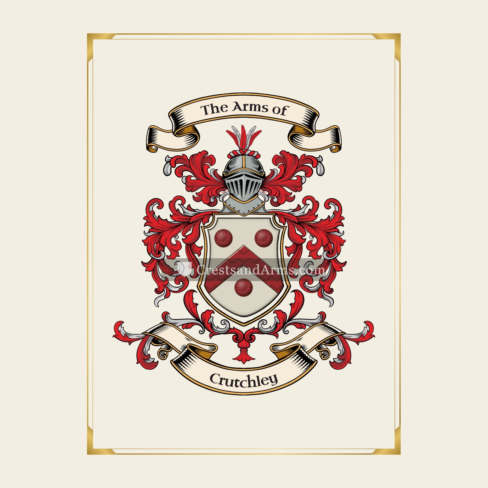 With gold border