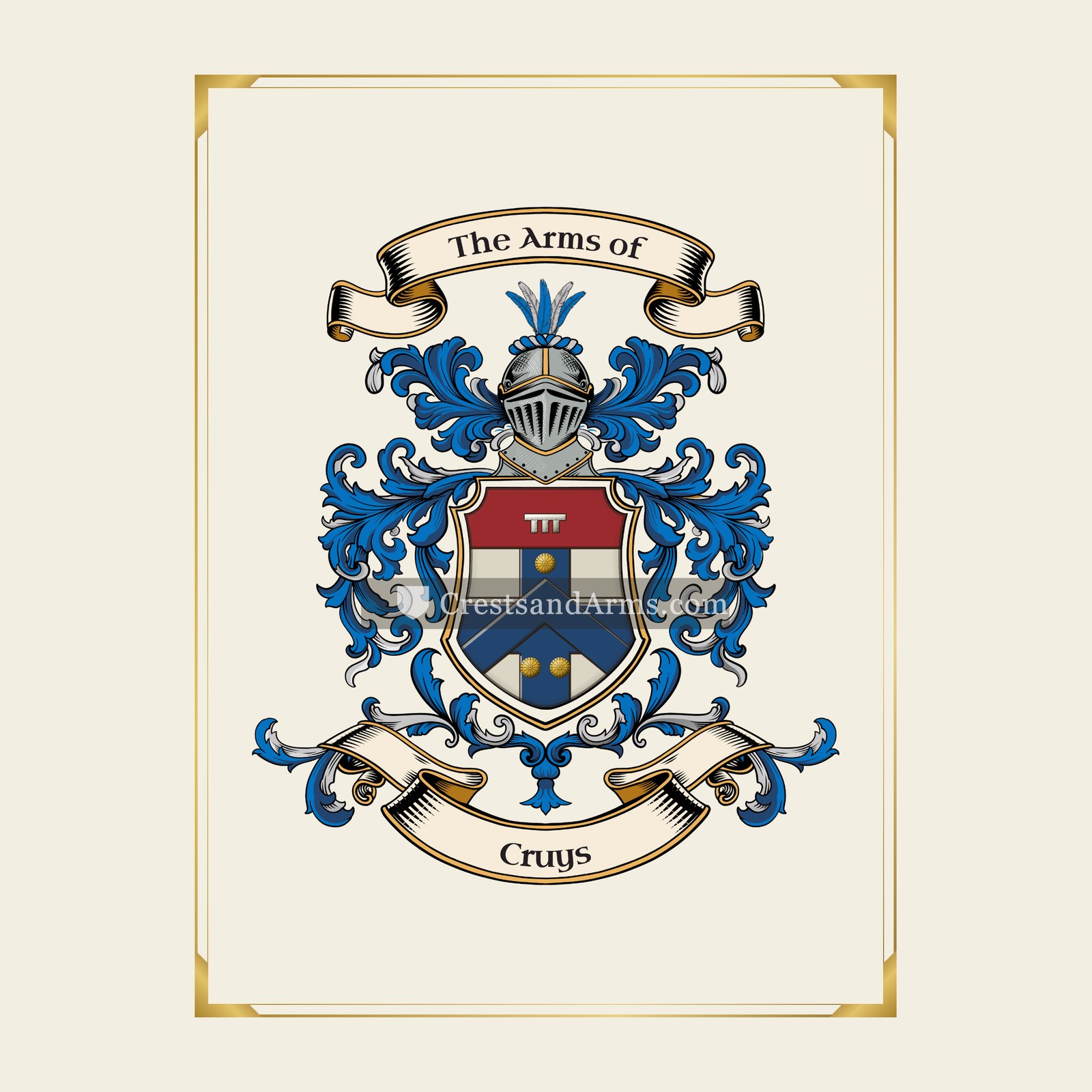 With gold border