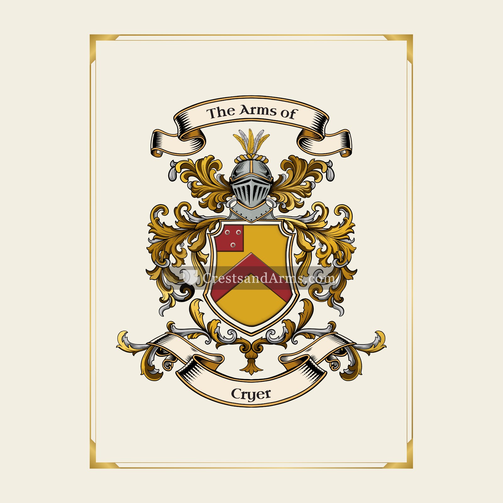 With gold border