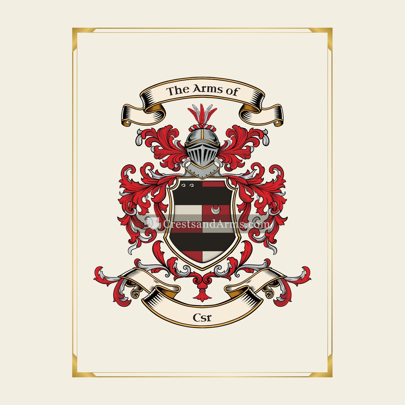 With gold border