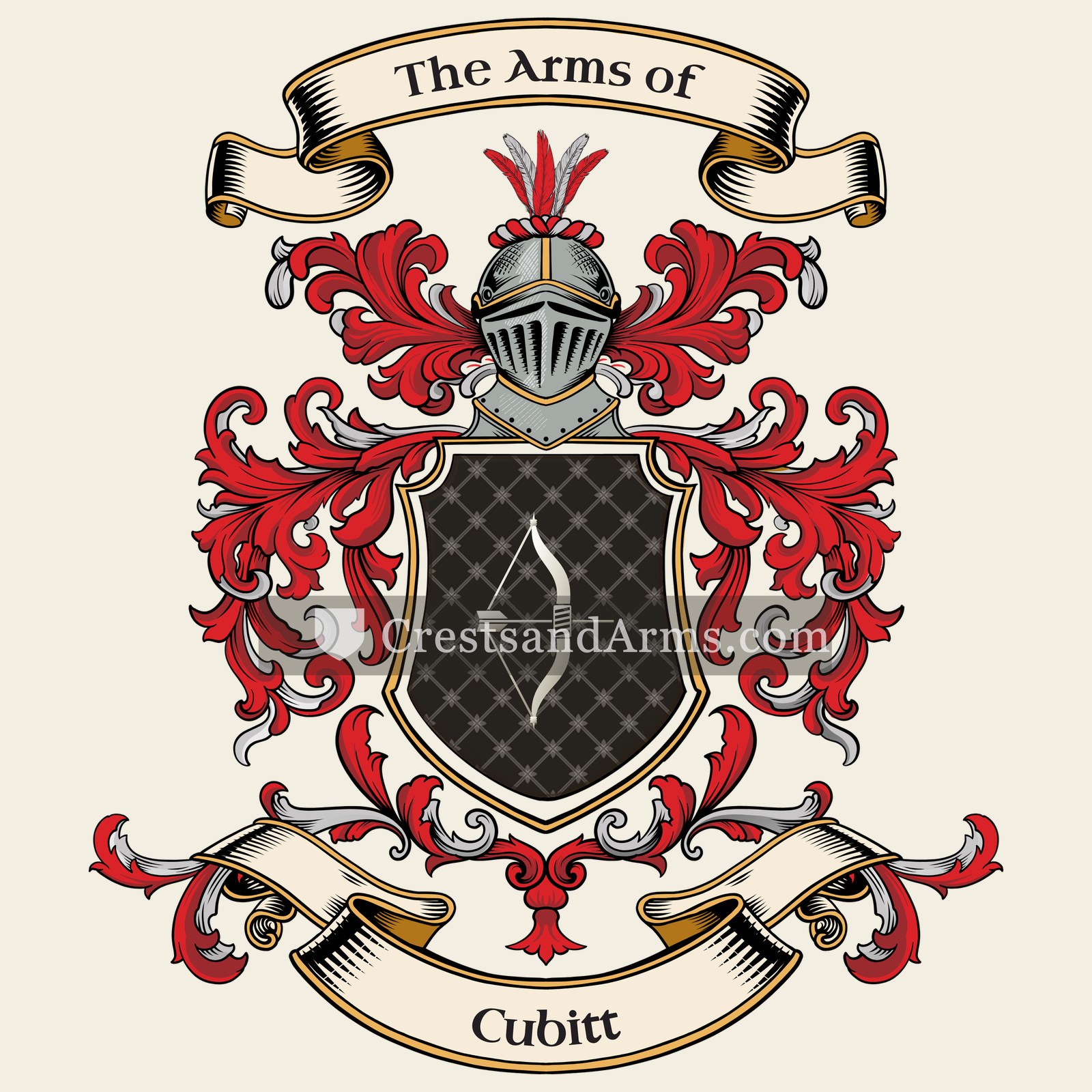The Cubitt coat of arms, drawn from the recorded blazon