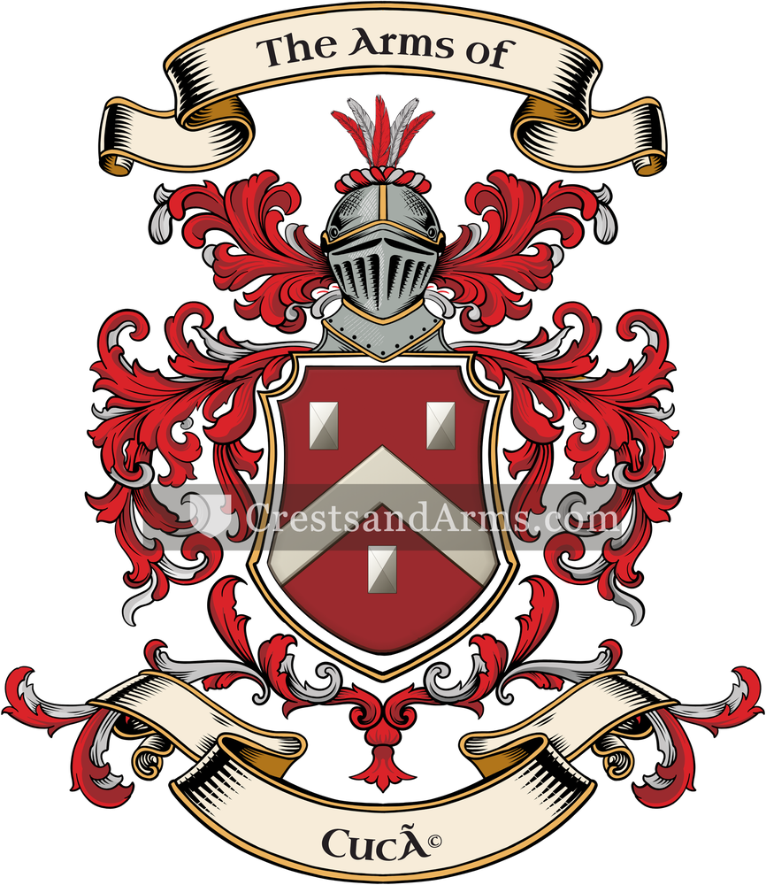The Cucé coat of arms, drawn from the recorded blazon