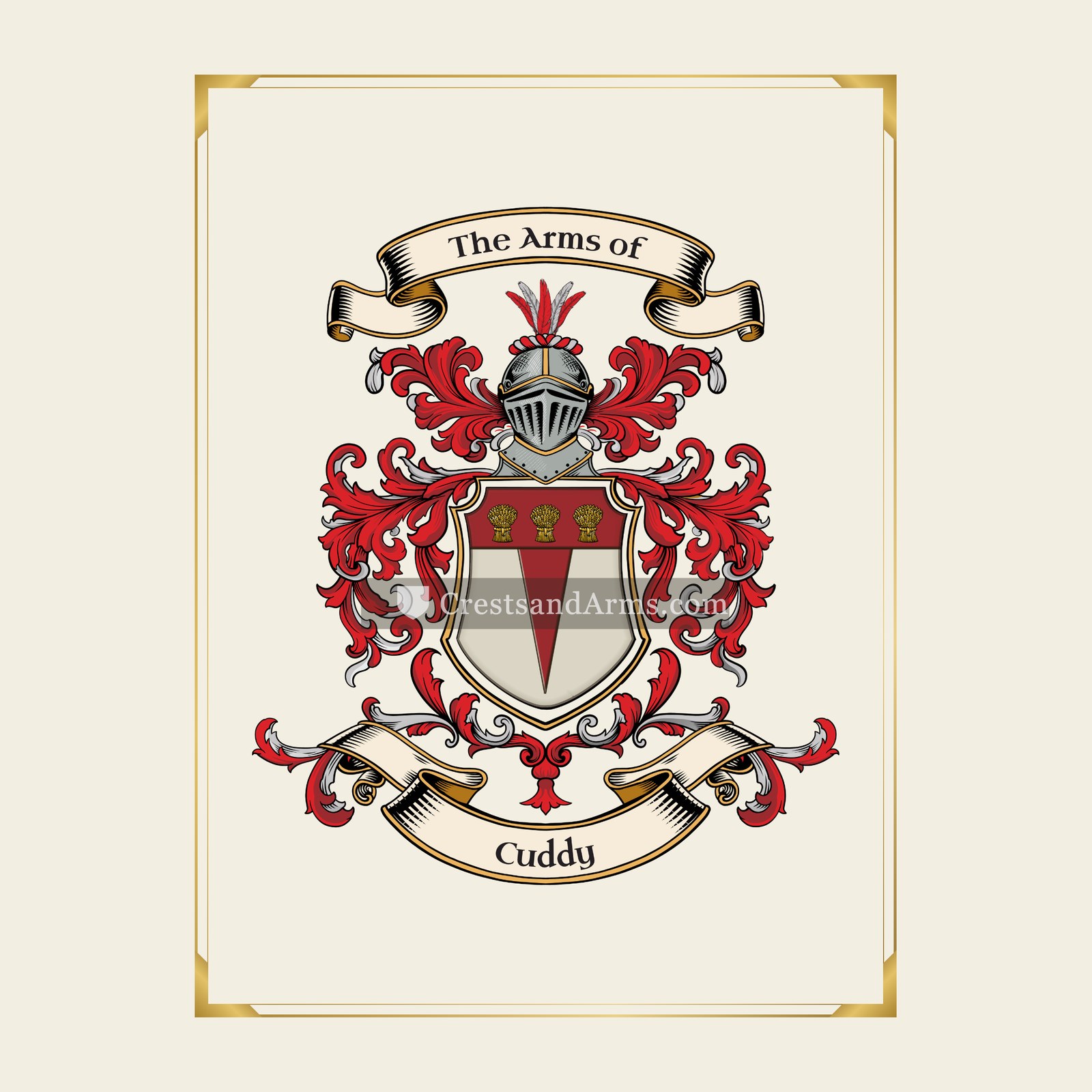 With gold border