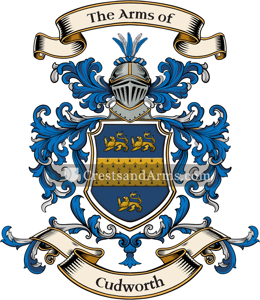 The Cudworth coat of arms, drawn from the recorded blazon