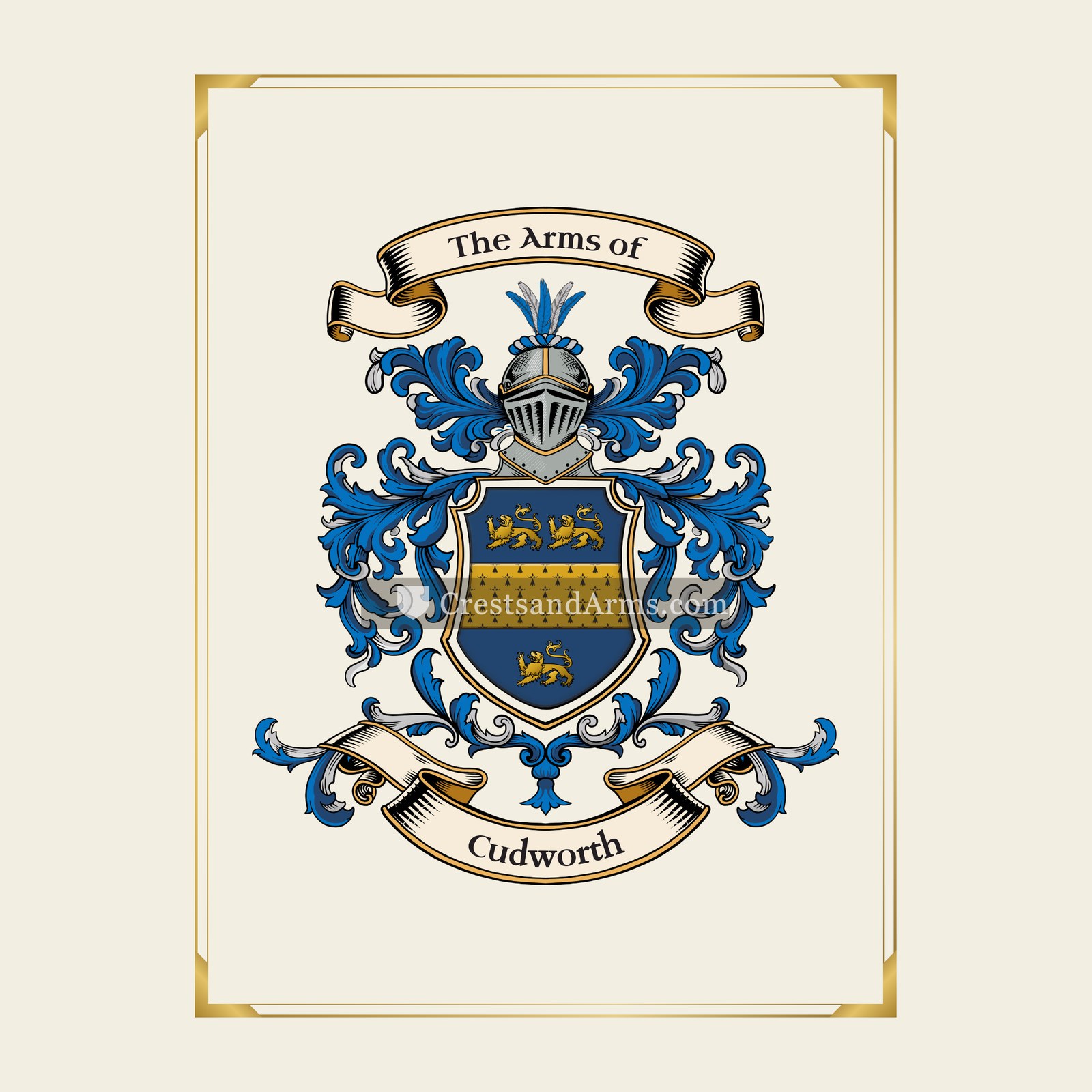 With gold border