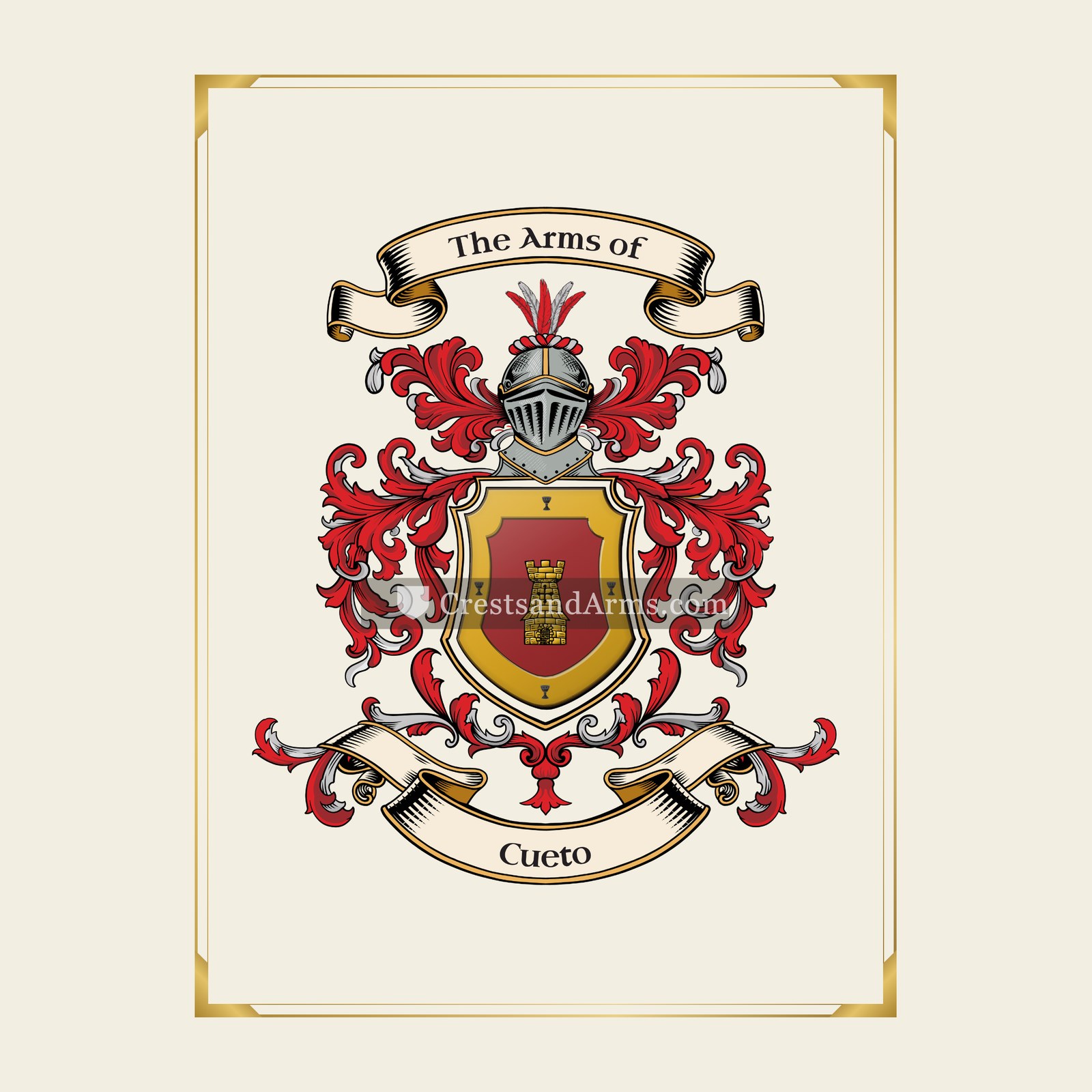 With gold border
