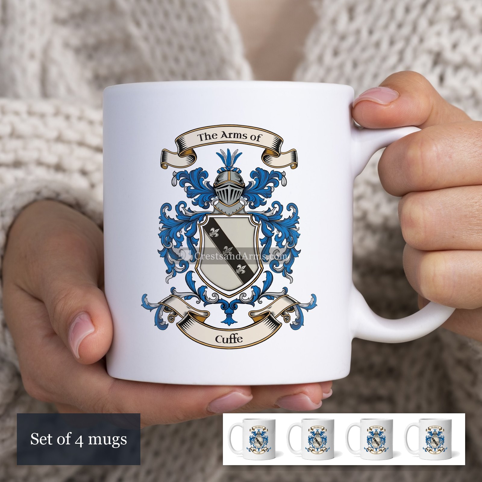 The Cuffe arms on the set of 4 mugs
