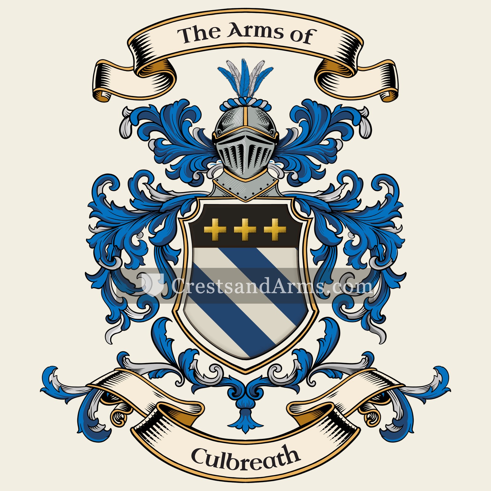 The Culbreath coat of arms, drawn from the recorded blazon