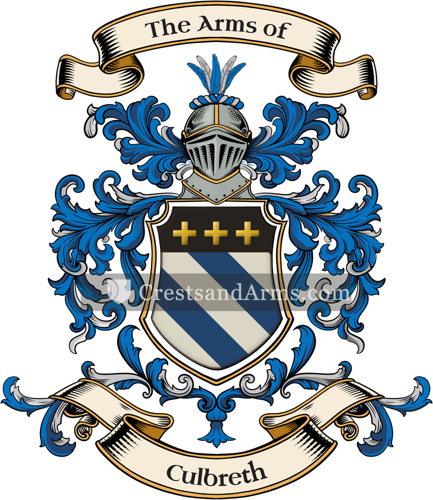 The Culbreth coat of arms, drawn from the recorded blazon