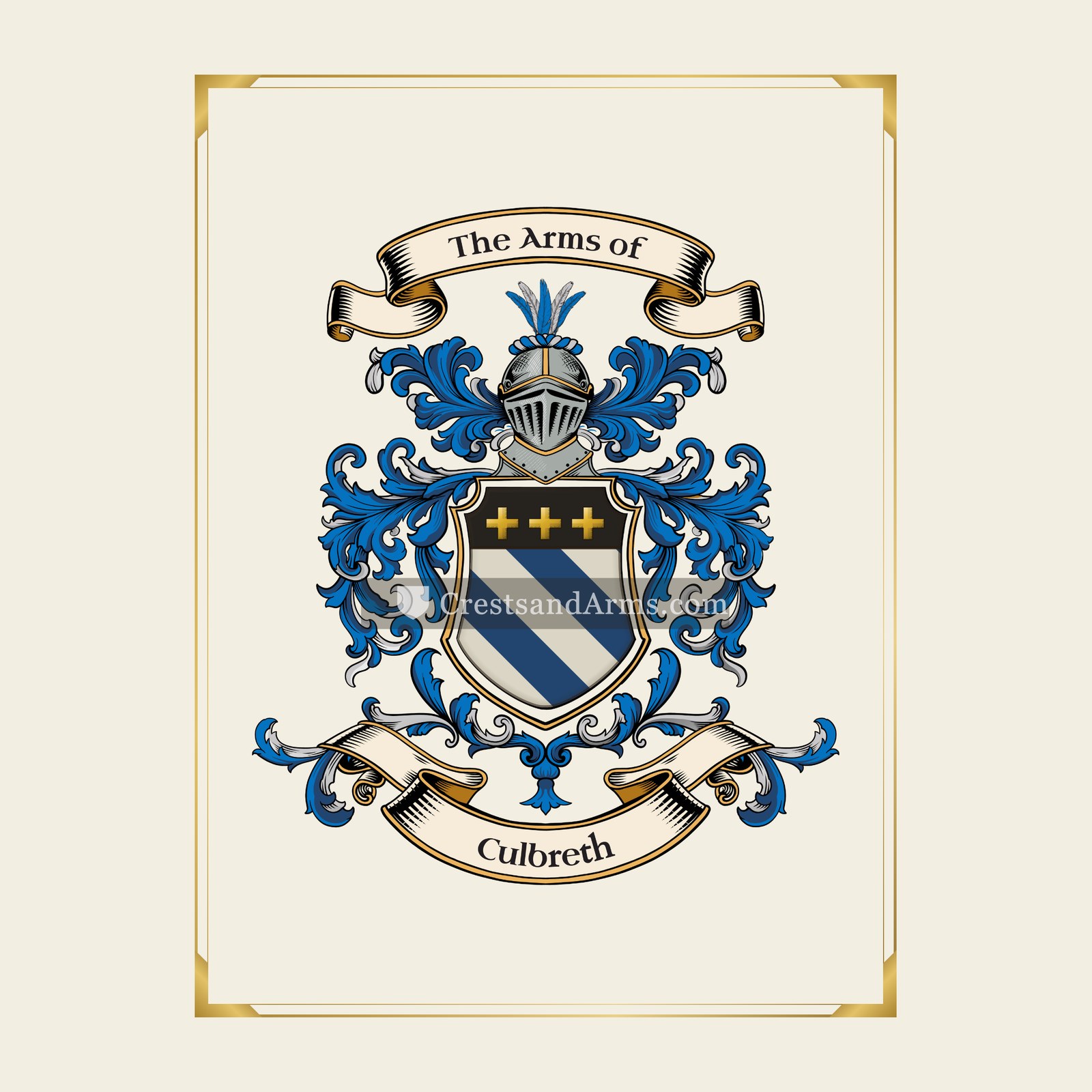 With gold border