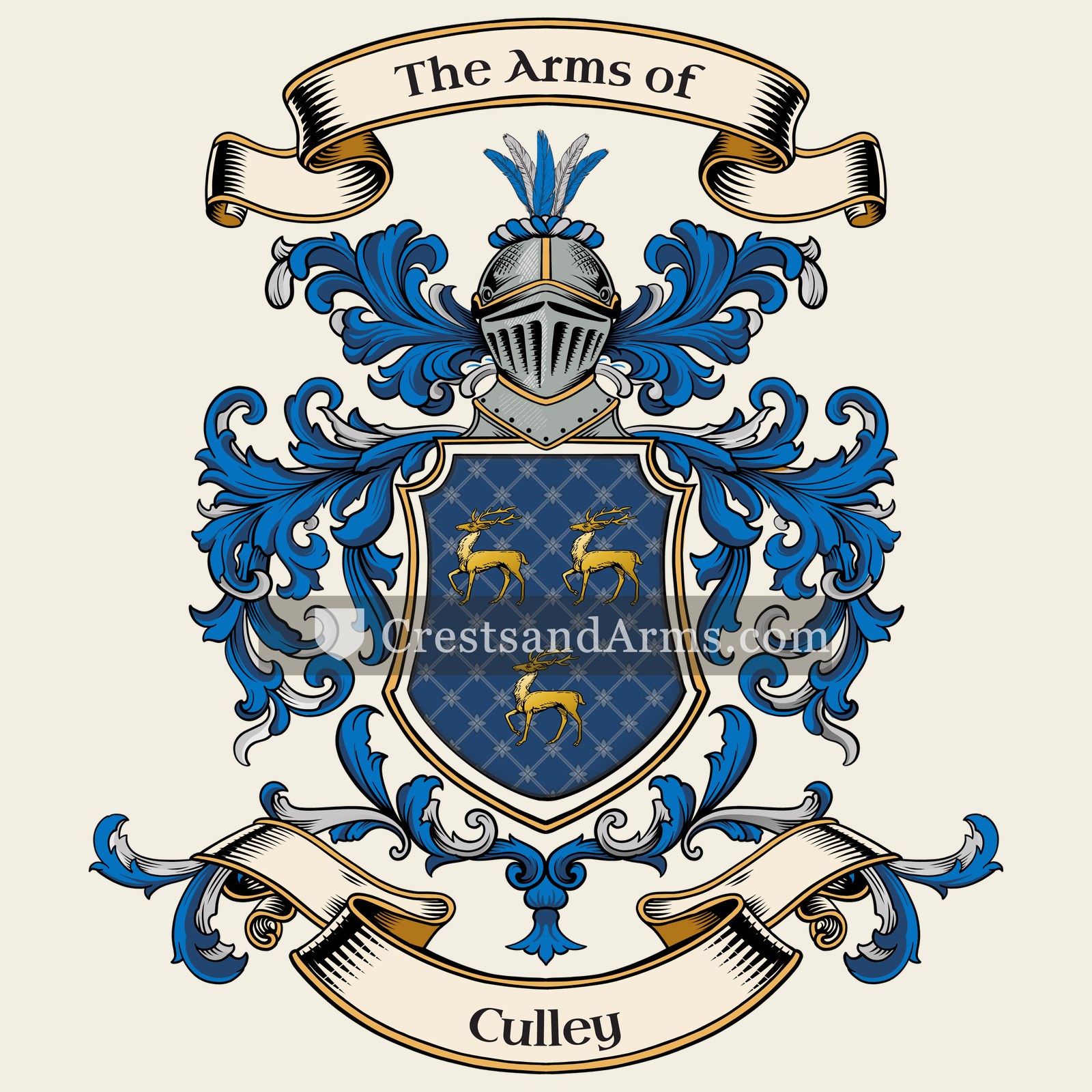 The Culley coat of arms, drawn from the recorded blazon