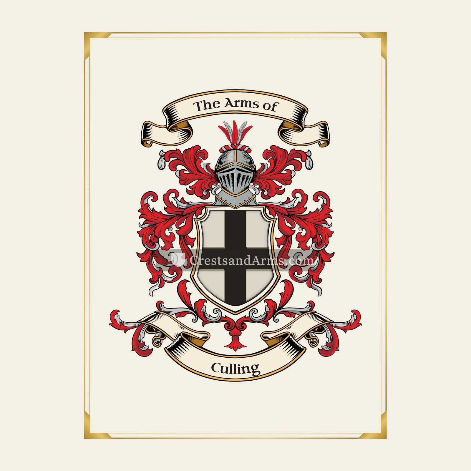 With gold border