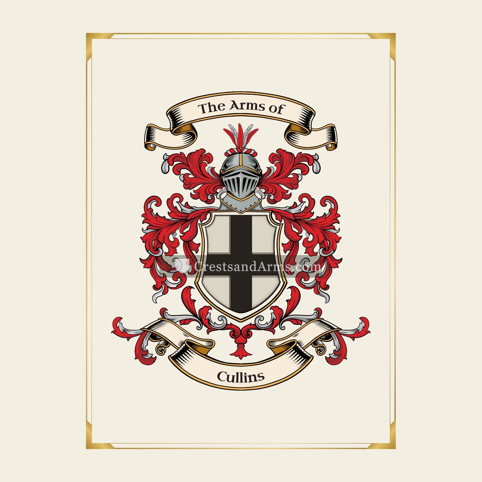 With gold border